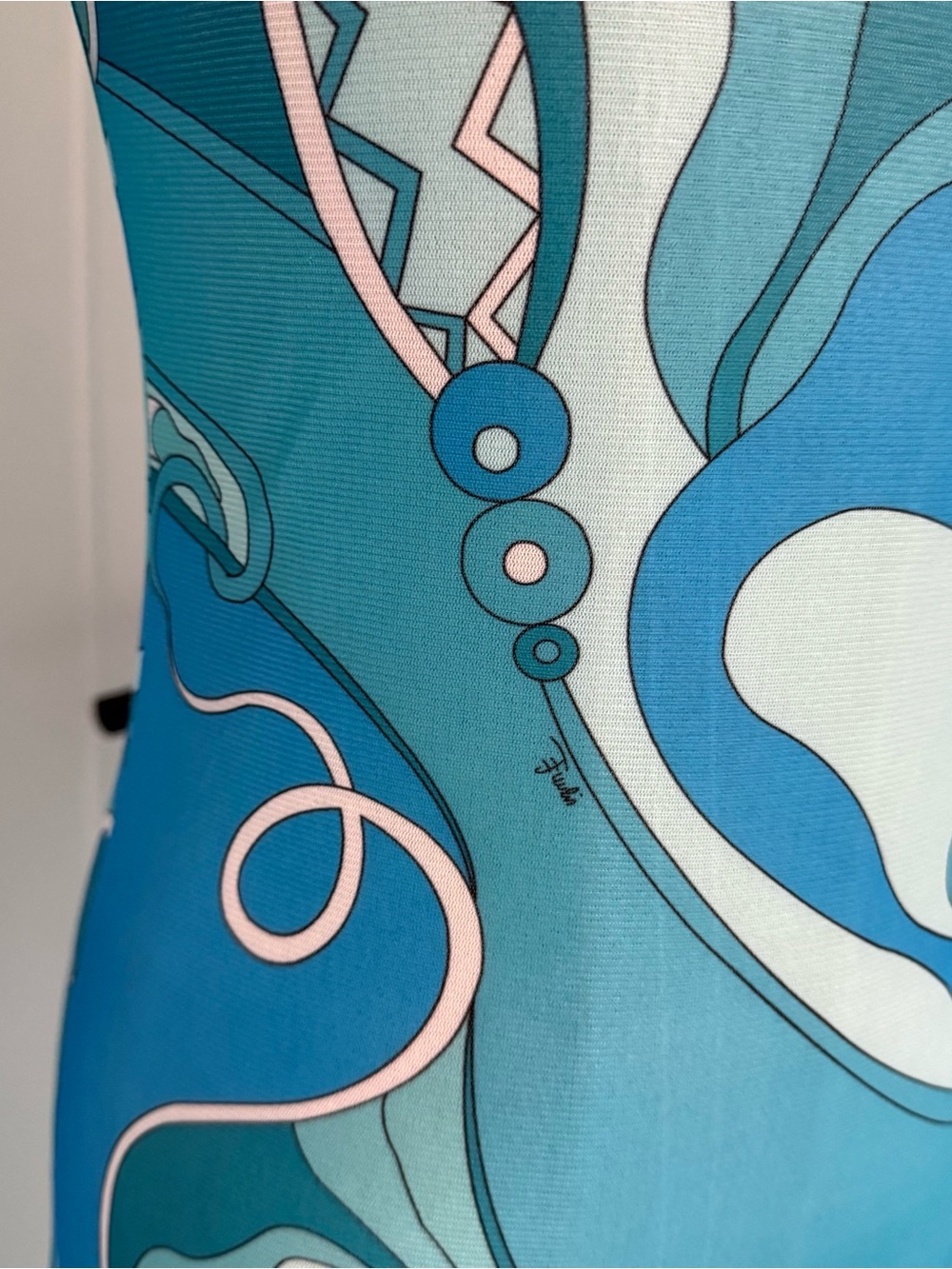Emilio Pucci Turquoise and Aqua Printed Long-Sleeve Maxi Dress - Picture 8 of 10